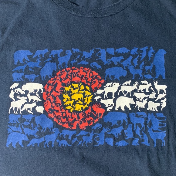 Colorado Caliber Wildlife Flag Men’s T Shirt Size L - Picture 5 of 9